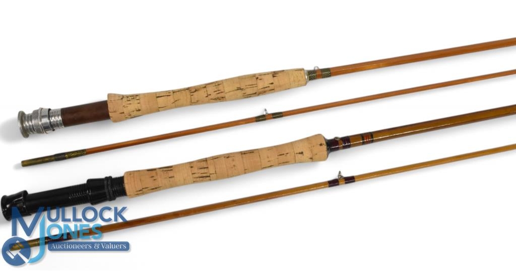 Millwards Flymaster split cane trout fly rod, 8ft 6" 2pc, alloy uplocking reel seat with wood insert