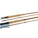Millwards Flymaster split cane trout fly rod, 8ft 6" 2pc, alloy uplocking reel seat with wood insert