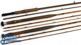 Unnamed Flamed Bamboo fly rod with a greenheart tip, 9ft 9