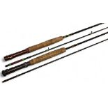 Fenwick HMG carbon trout fly rod 9ft 2pc double alloy down locking reel seat, lined rings