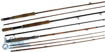 Partridge of Redditch 8.7' 2 piece impregnated cane fly rod, repair to tip, otherwise good, a