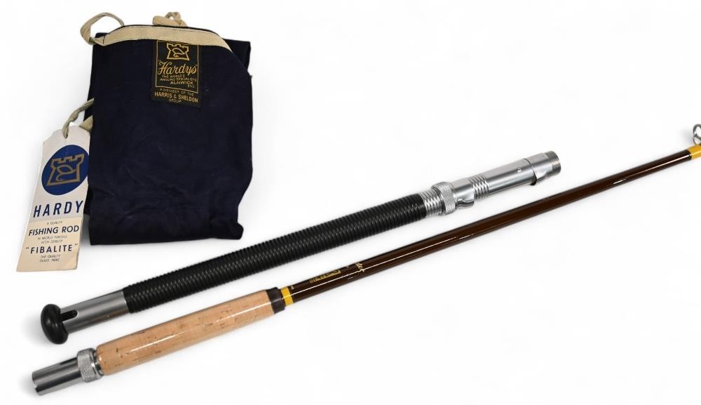 A fine Hardy Saltwater Fibatube sea rod 7ft 2pc (inc detachable handle), 12lb, 27" cork/composite