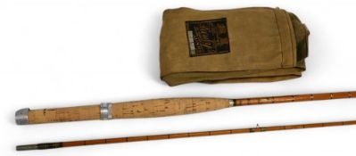 Hardy Alnwick CC de France Palakona split cane trout fly rod No H11445, 8ft 2pc (tip 2