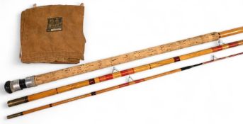 Hardy Alnwick whole cane butt/mid section spliced, and tip section spliced to split cane, float/