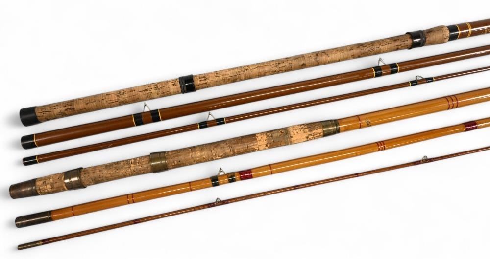 S Allcock & Son Redditch "The Lancer" whole cane match/float rod with spliced greenheart mid/tip