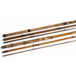 S Allcock & Son Redditch "The Lancer" whole cane match/float rod with spliced greenheart mid/tip