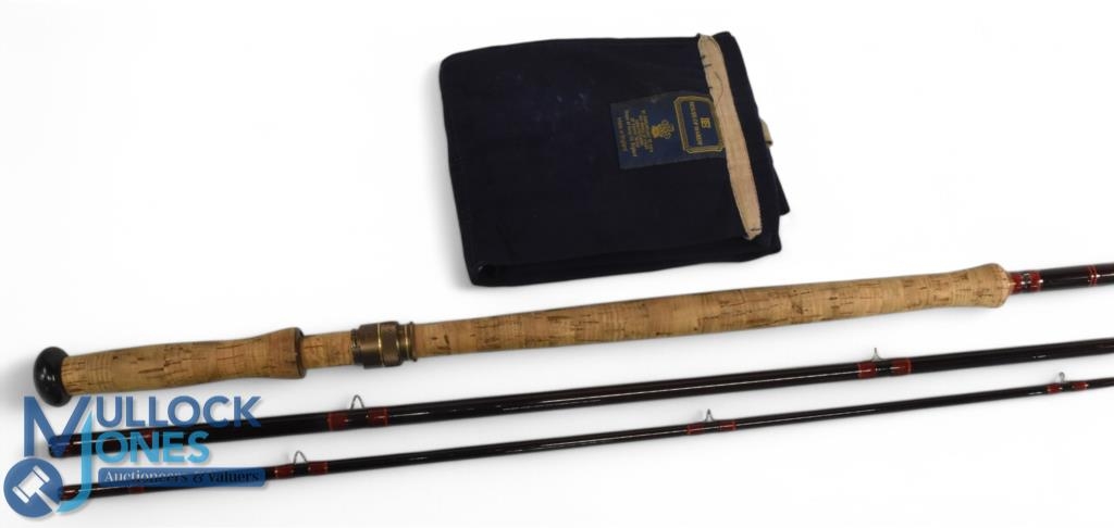 Hardy Alnwick Graphite Deluxe Spey carbon salmon fly rod 15ft 3pc line 10#, 24" handle, alloy down