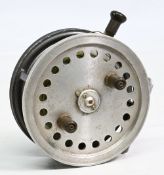 Hardy Bros Silex Superba 4” casting reel with ribbed alloy foot, twin handled, quick release