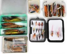 5x Small containers with a selection of salmon flies, as follows: 1x 16 small doubles. 1x tube flies
