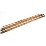 Period Bamboo Roch Pole, with red whipping and brass fittings - does require some restoration
