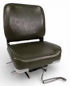 Padded Geen Boat Fishing Seat, with clamp fittings, with a socket spanner for fitting, in good