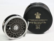 Hardy Bros Marquis #7 alloy trout fly reel 3 7/16” ventilated spool, 2 screw latch, black handle,