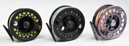 3x Various fly reels to incl BestCity Tackle Nottingham 3 ¾” alloy fly reel with rear drag adjuster,