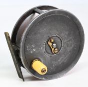 Carter of London by Dingley 4” alloy salmon fly reel, spring bar latch, original handle, correct