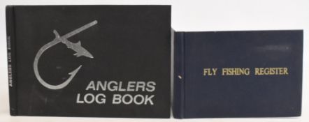 Anglers Log Book published by Marjoy Publications and Fly Fishing Register published by Martyn Watts