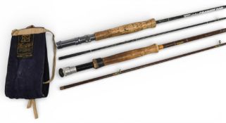 Hardy Alnwick “Jet” hollow glass trout fly rod, 8ft 9” 2pc, line 8#, alloy uplocking reel seat,