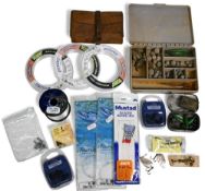 A collection of terminal tackle to include: 3x spools pat used, Hi-Seas, Grand Slam, Mono, 110lb,
