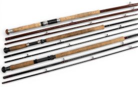 Shakespeare Carbo Featherlite graphite salmon fly rod 1728-390, 3.9m 3pc line 8/10#, 26” handle,