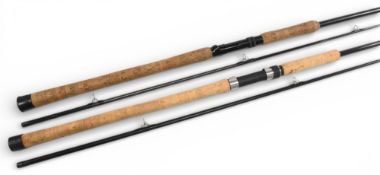 Unnamed carbon heavy spinning rod, 10ft 2pc, 28” handle with alloy double down locking reel seat,