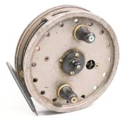 J W Young & Son “The Rapidex” alloy centre pin/trotting reel, 4” ventilated spool, 2 screw latch,