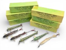 6x Percy Wadham’s artificial baits – some noted as painted by Alfred Barnes c1940s – varying