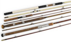 Sealey Octopus brass glass spinning rod 7ft 2pc, 21” handle, alloy sliding reel fittings, MCB.