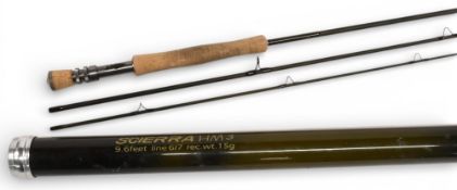 Scierra HM3 carbon trout fly rod, 9ft 6” 3pc line 6/7#, alloy double uplocking reel seat and collar,