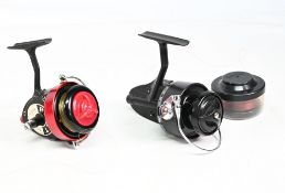 Mitchell 300A fixed spool reel and spool LHW in black finish, full bail arm, foot stamped 041102,