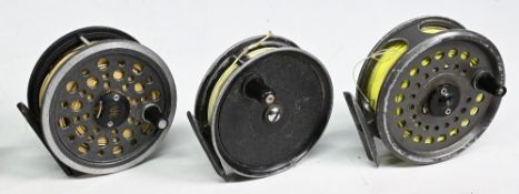 3x Fly Reels to incl JW Young & Son 1420 3 ½” fly reel constant check, a Youngs Condex 3 ½” alloy