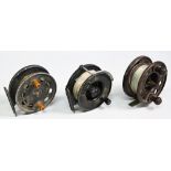 Allcocks Redditch “The Brighton” mooching reel, 4” wide spool, front spindle tensioner with twin