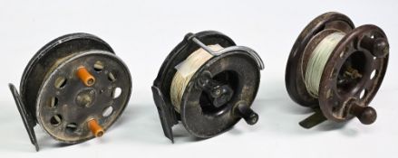 Allcocks Redditch “The Brighton” mooching reel, 4” wide spool, front spindle tensioner with twin