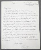 Richard Walker Letter 1983 – 14th April hand written and signed Dick – 3x paragraphs discussing