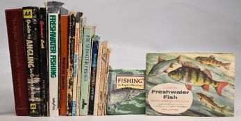 Fishing Books, Publications and a Tea Cards Album to include: The Anglers Encyclopaedia 1960 Colin