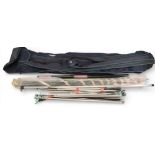Shakespear Rod Bag, multi zipped compartments, with a good selection of rod rests, net handles,