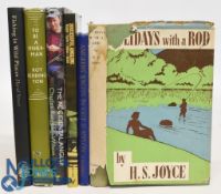 Six Hardback Fishing Books to include Holidays with a Rod 1949 H S Joyce, Anglers' Knots in Gut