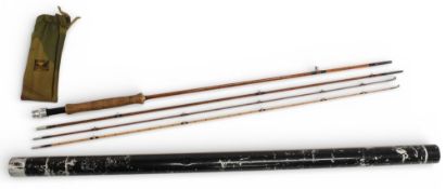 Hardy Alnwick “The No 2 Deluxe” Palakona split cane trout fly rod E63856, 9ft 3pc with spare tip,