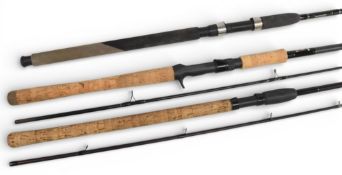 Drennan Red Range mini carp feeder, 9’6” 2 piece, lacking one ring to quiver tip, a Shakespeare