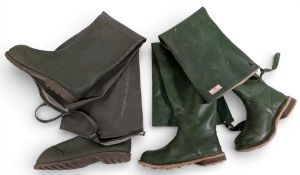 Vintage Wading Boots, a pair of Keenfishing thigh waders Uniroyal, size 8 studded soles, plus