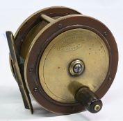 J Bernard & Son Maker, 4 Church Place, Piccadilly, London, brass and ebonite salmon fly reel