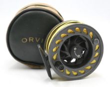 Orvis Rockey Mountain Turbine III alloy fly reel quick release spool, black handle, rear drag