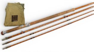 Hardy Alnwick “The Wye” Palakona split cane salmon fly rod No H 19571, 14ft 3pc with spare tip,