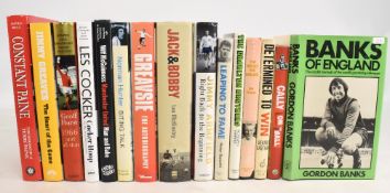 Collection of football hardback books with players in the 1966 World Cup England team squad to