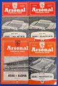 1953-1959 Arsenal FC Home Football Programmes, v Blackpool Feb 28th 53 FA Cup, v Preston North End