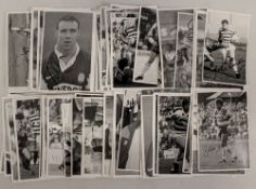 60 Rugby League signed black and white Photographs, league and international players, with a good
