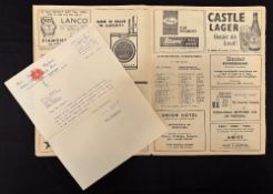 1964 Northern Transvaal v Wales Rugby Programme: Very much less-often seen, the large flimsy two-