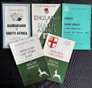 1969-70 S Africa in the British Isles Rugby Programmes (5): v Midland Cos (E), London Cos,