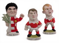 Grogg Rugby Figures by Richard Hughes (3): ‘Wembley 1999’, Scott Gibbs, Neil Jenkins and Max
