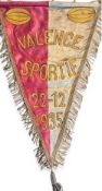 1935 Terrific French Match-Exchanged Coloured and Decorated Pennant: From the Rugby Club of