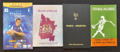 1982-2006 French Home Rugby Programmes (4): 1982 and 2006 v Ireland and (VIP) v Argentina 82; plus v