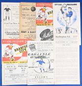 Collection of Oldham Athletic away match programmes 1948/49 Crewe Alexandra, York City, Bradford